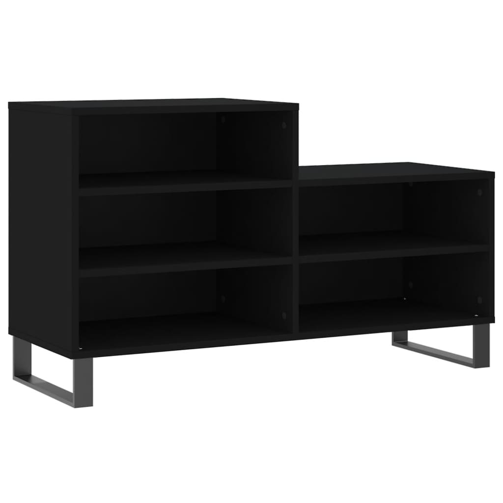 vidaXL Shoe Cabinet Black 102x36x60 cm Engineered Wood 2