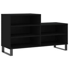 vidaXL Shoe Cabinet Black 102x36x60 cm Engineered Wood 2