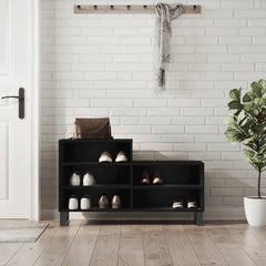 vidaXL Shoe Cabinet Black 102x36x60 cm Engineered Wood 1