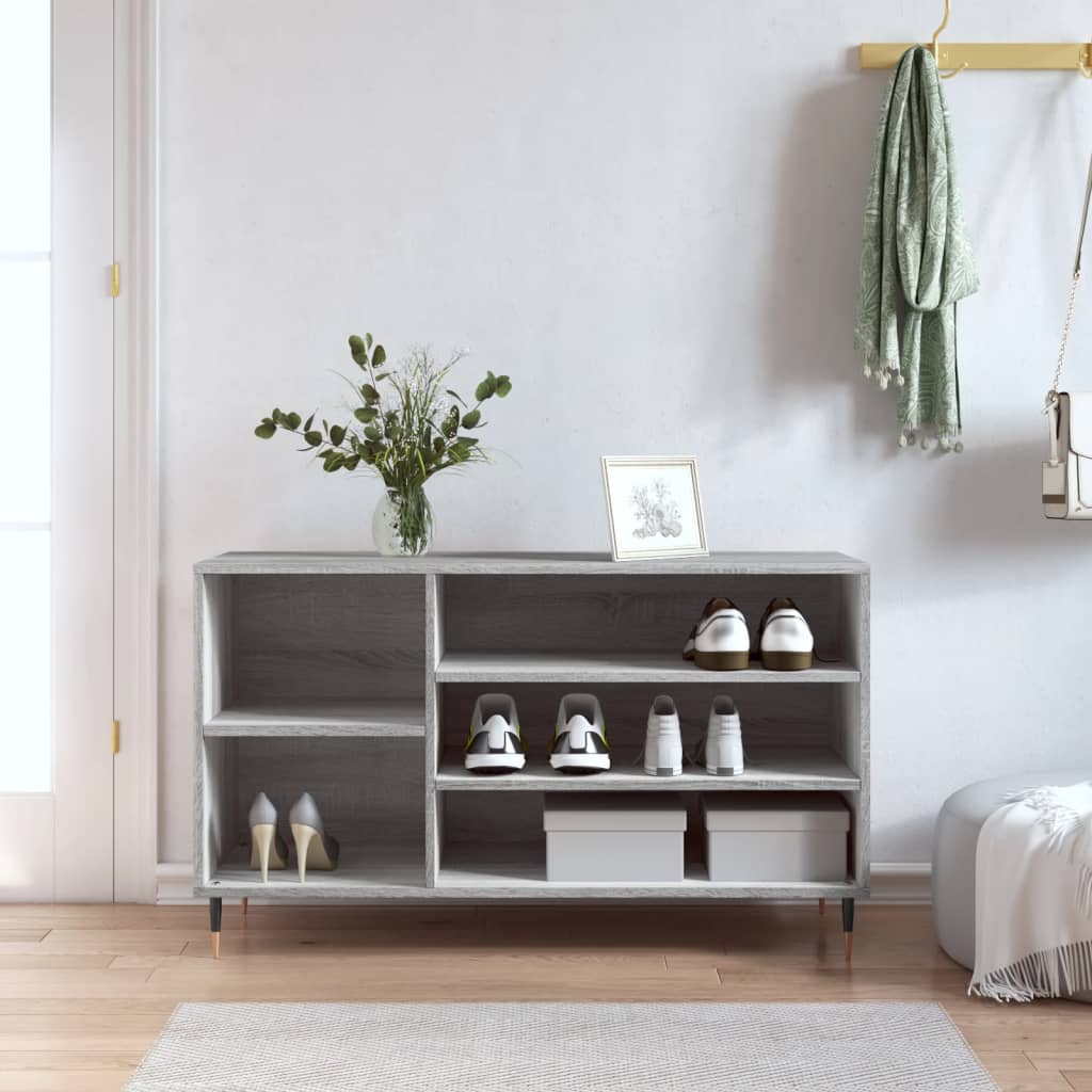 vidaXL Shoe Cabinet Grey Sonoma 102x36x60 cm Engineered Wood 1