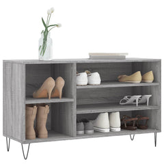 vidaXL Shoe Cabinet Grey Sonoma 102x36x60 cm Engineered Wood 3