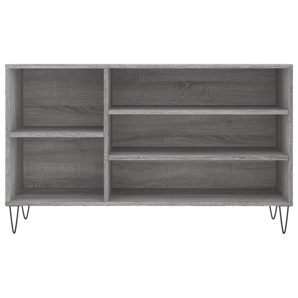 vidaXL Shoe Cabinet Grey Sonoma 102x36x60 cm Engineered Wood 4