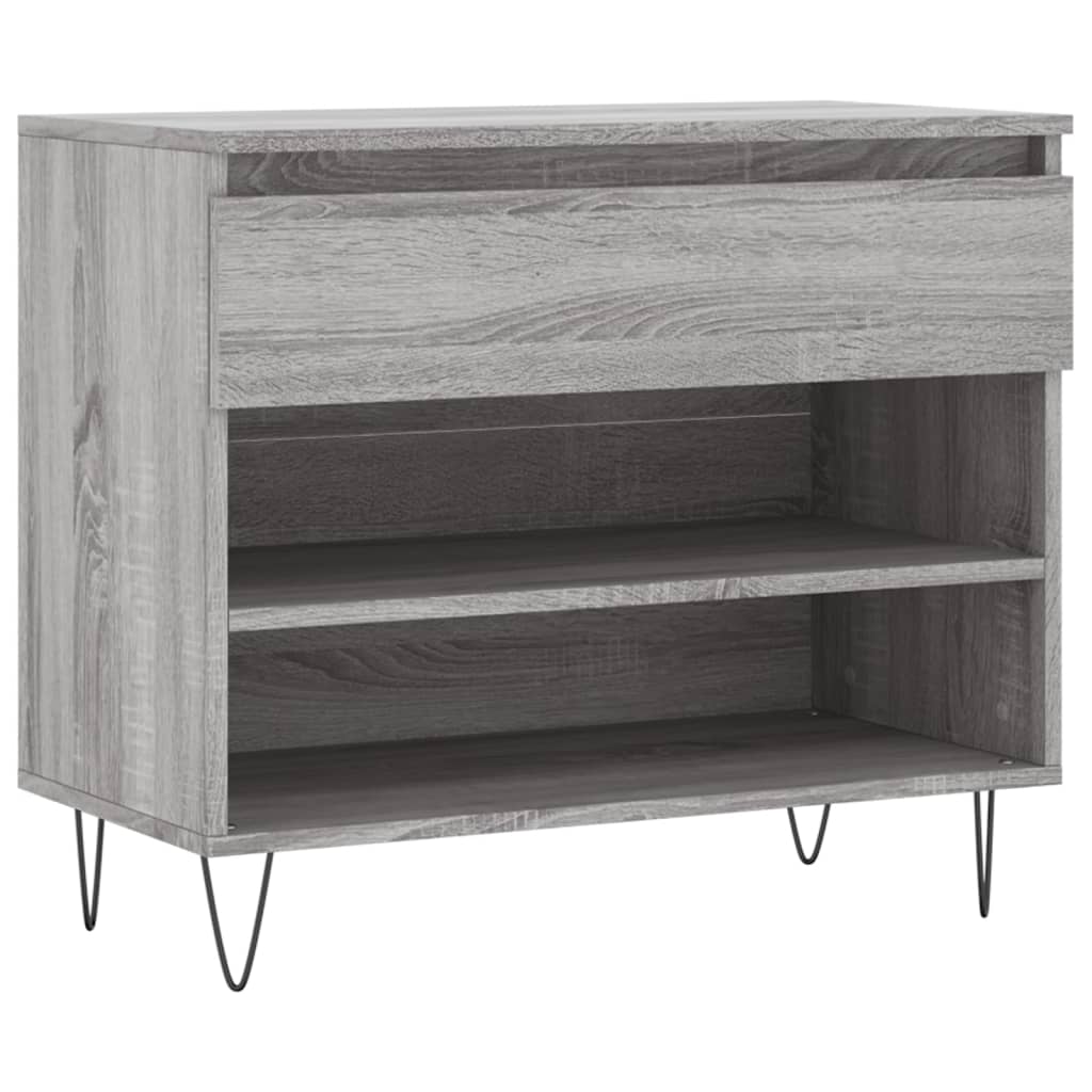 vidaXL Shoe Cabinet Grey Sonoma 70x36x60 cm Engineered Wood 2