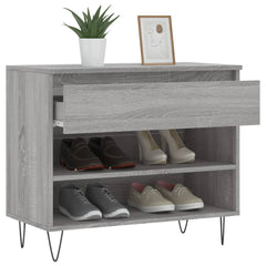 vidaXL Shoe Cabinet Grey Sonoma 70x36x60 cm Engineered Wood 4