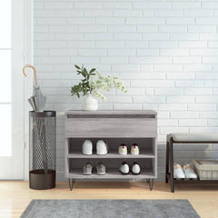 vidaXL Shoe Cabinet Grey Sonoma 70x36x60 cm Engineered Wood 1