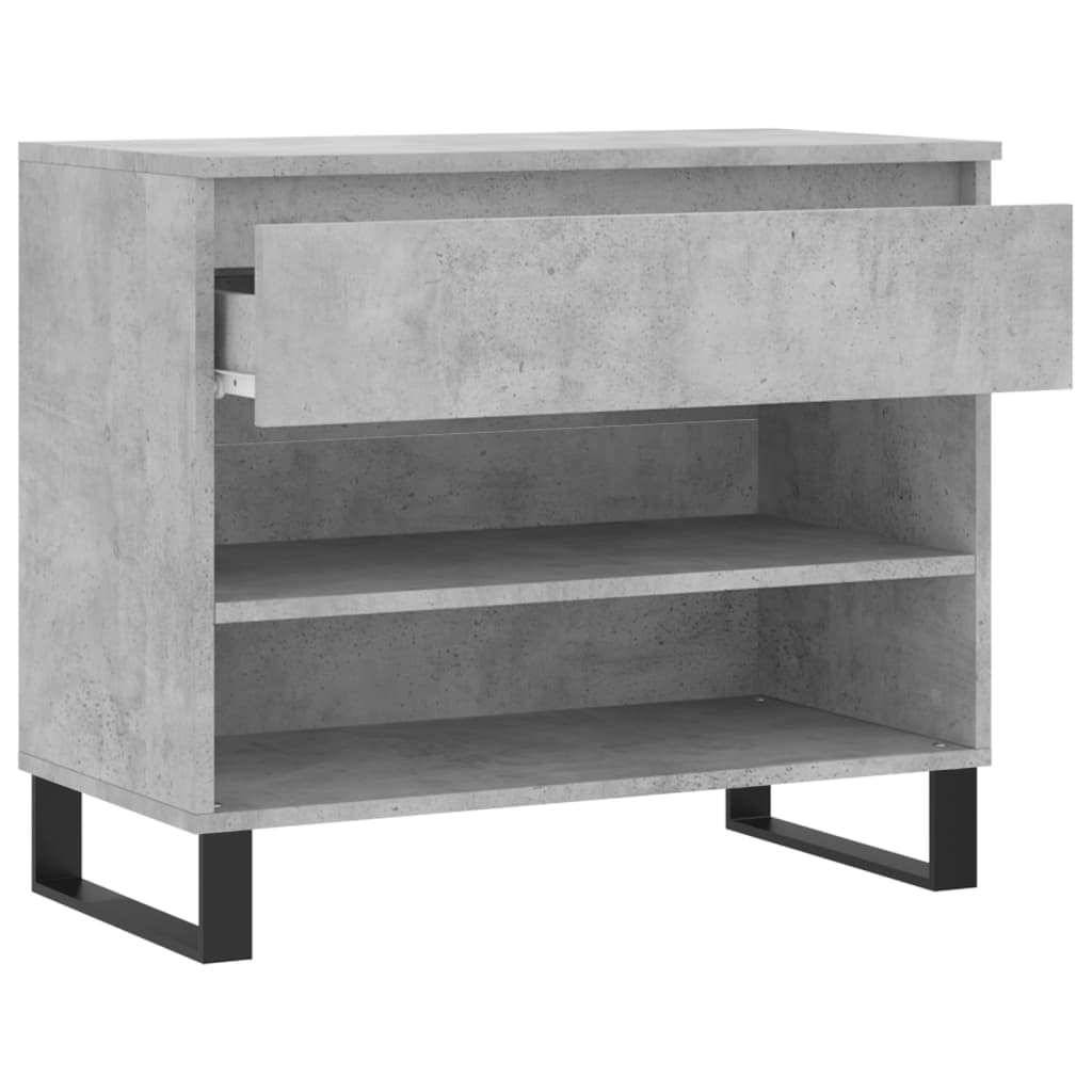 vidaXL Shoe Cabinet Concrete Grey 70x36x60 cm Engineered Wood 6