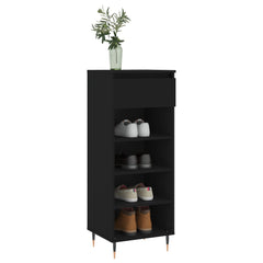 vidaXL Shoe Cabinet Black 40x36x105 cm Engineered Wood 3