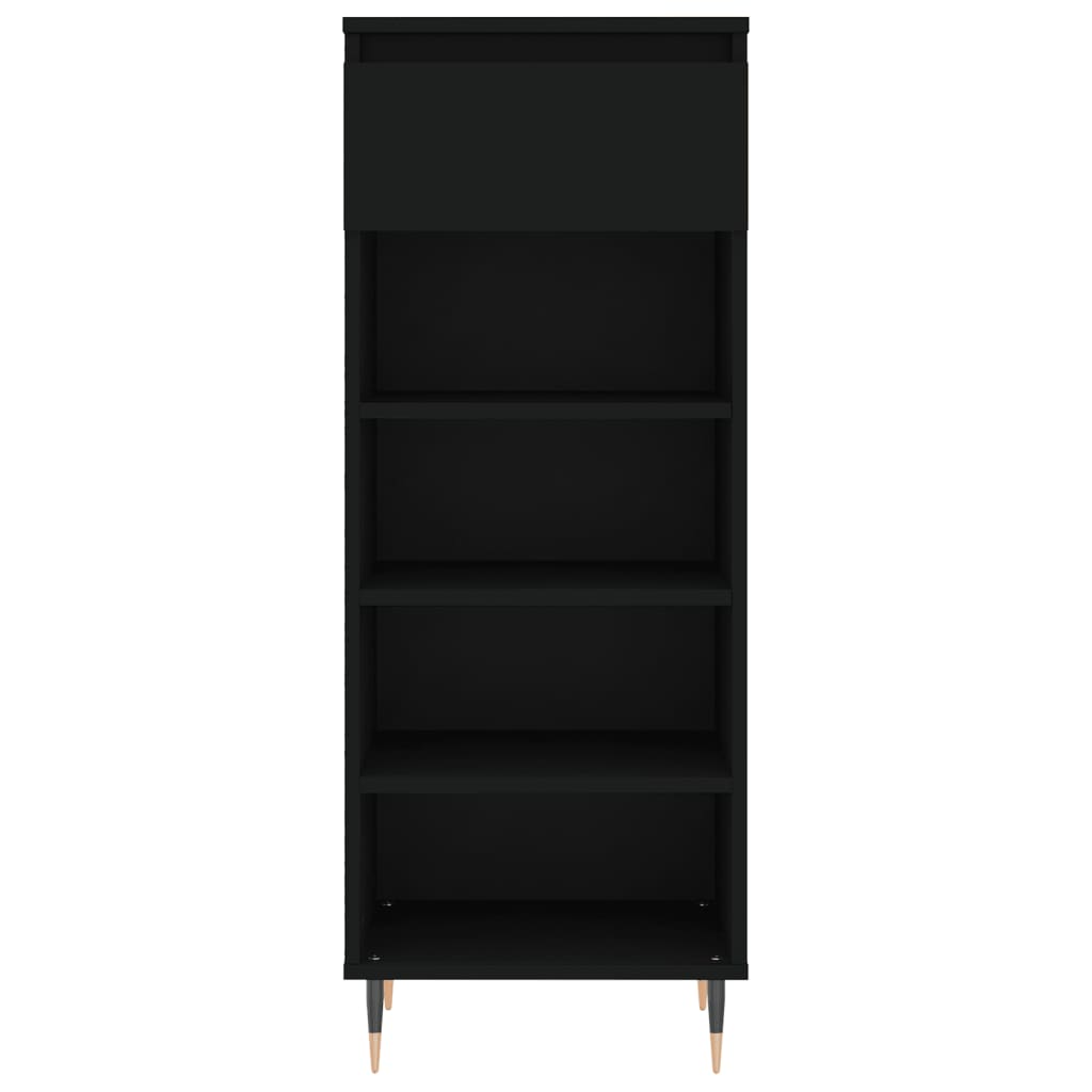 vidaXL Shoe Cabinet Black 40x36x105 cm Engineered Wood 5