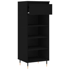 vidaXL Shoe Cabinet Black 40x36x105 cm Engineered Wood 6