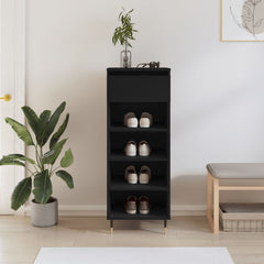 vidaXL Shoe Cabinet Black 40x36x105 cm Engineered Wood 1