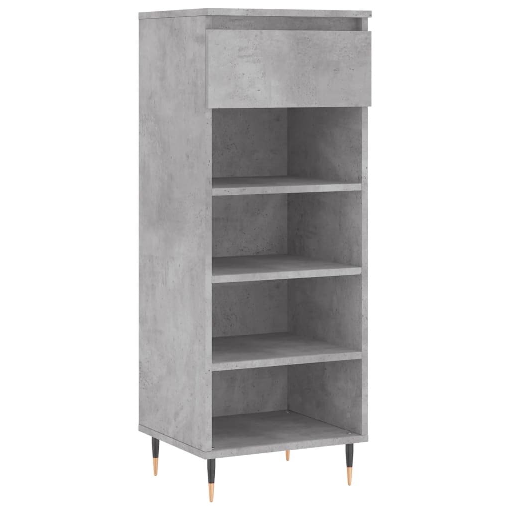 vidaXL Shoe Cabinet Concrete Grey 40x36x105 cm Engineered Wood 2
