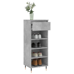 vidaXL Shoe Cabinet Concrete Grey 40x36x105 cm Engineered Wood 4