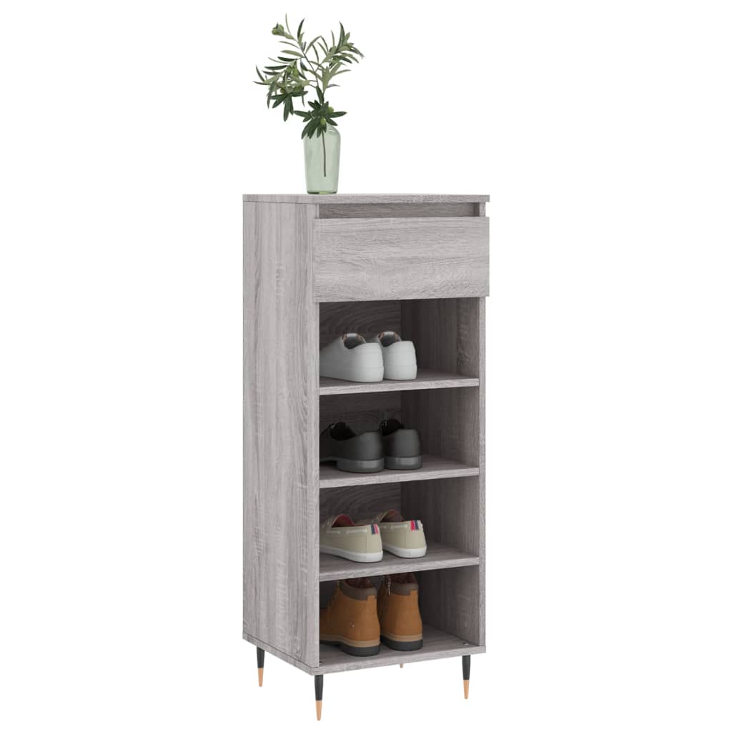 vidaXL Shoe Cabinet Grey Sonoma 40x36x105 cm Engineered Wood 3