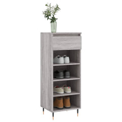 vidaXL Shoe Cabinet Grey Sonoma 40x36x105 cm Engineered Wood 3