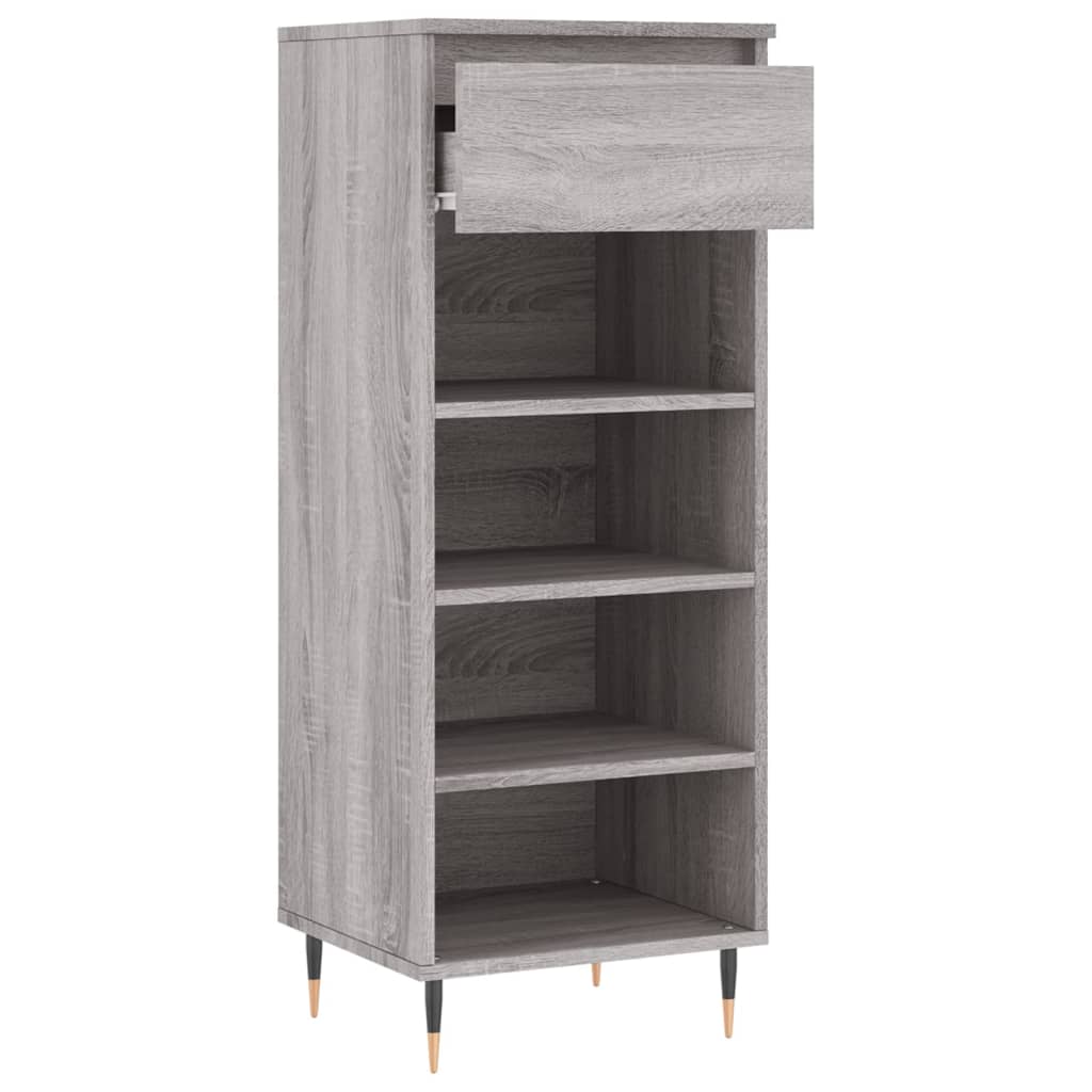 vidaXL Shoe Cabinet Grey Sonoma 40x36x105 cm Engineered Wood 6