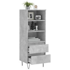 vidaXL Highboard Concrete Grey 40x36x110 cm Engineered Wood 4
