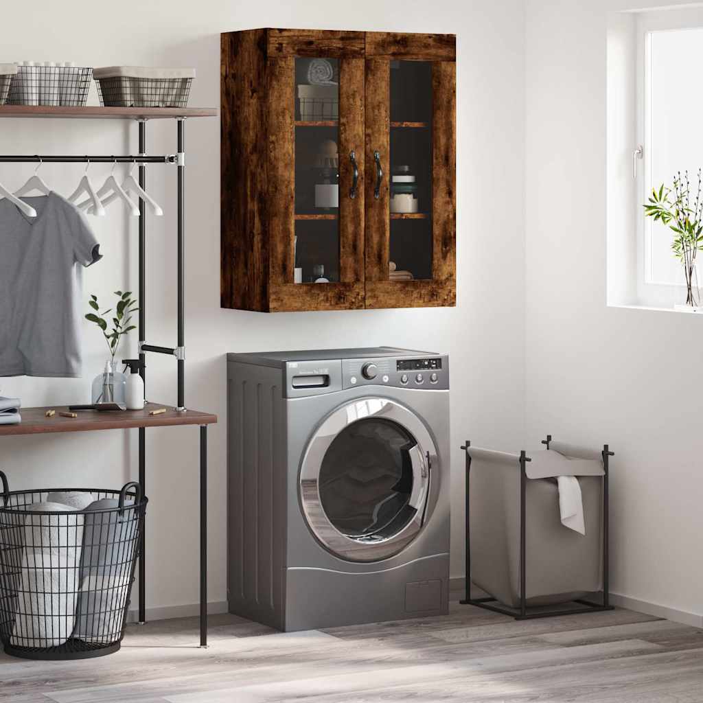 Wall Mounted Cabinet 69,5x34x90 cm Engineered Wood Smoked oak