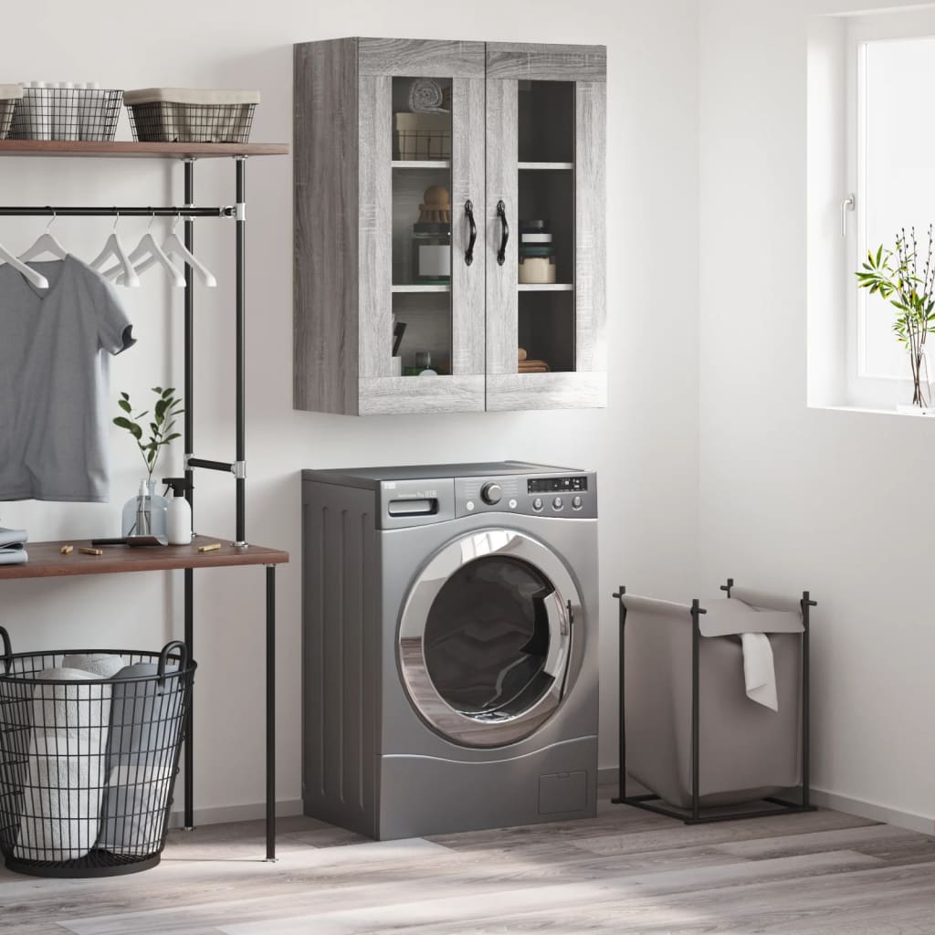 Wall Mounted Cabinet 69,5x34x90 cm Engineered Wood Grey sonoma