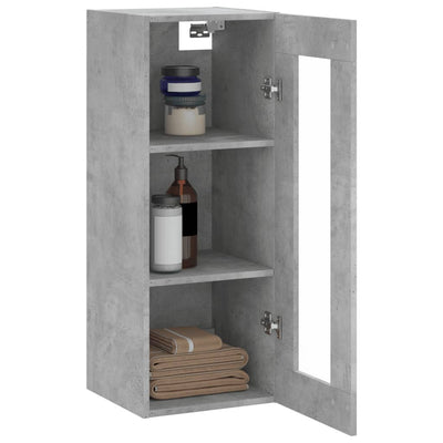 Wall Mounted Cabinet Concrete Grey 34.5x34x90 cm