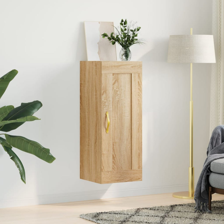 vidaXL Wall Mounted Cabinet Sonoma Oak 34,5x34x90 cm Engineered Wood 1