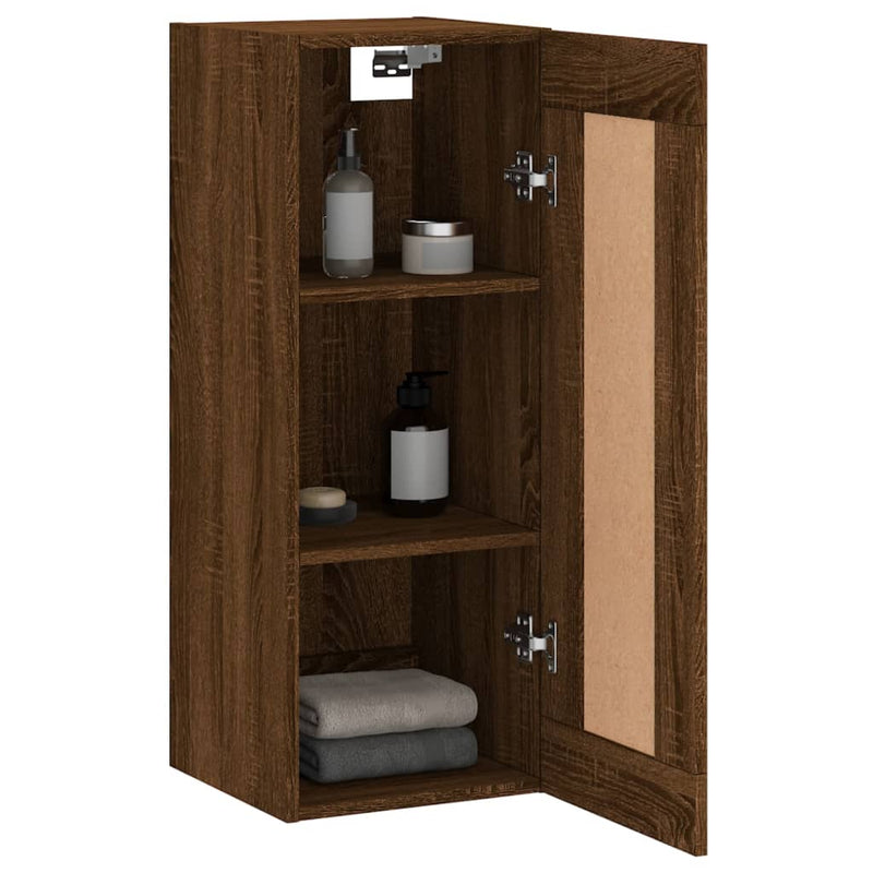 Wall Mounted Cabinet Brown Oak 34.5x34x90 cm Engineered Wood