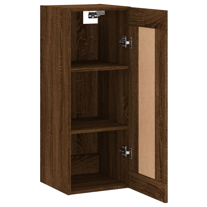 Wall Mounted Cabinet Brown Oak 34.5x34x90 cm Engineered Wood