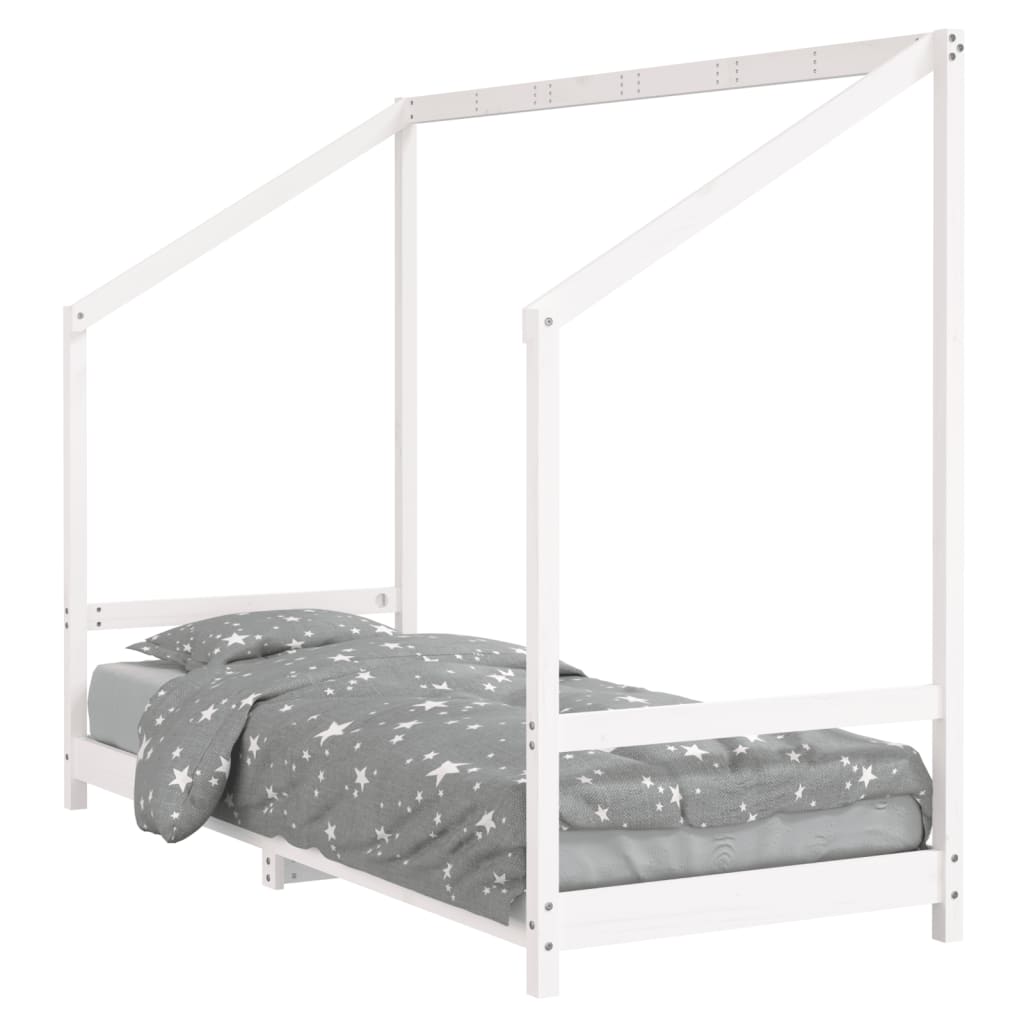 vidaXL Kids Bed Frame White 80x200 cm Solid Wood Pine 2