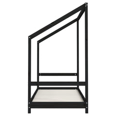 vidaXL Kids Bed Frame Black 80x200 cm Solid Wood Pine 5