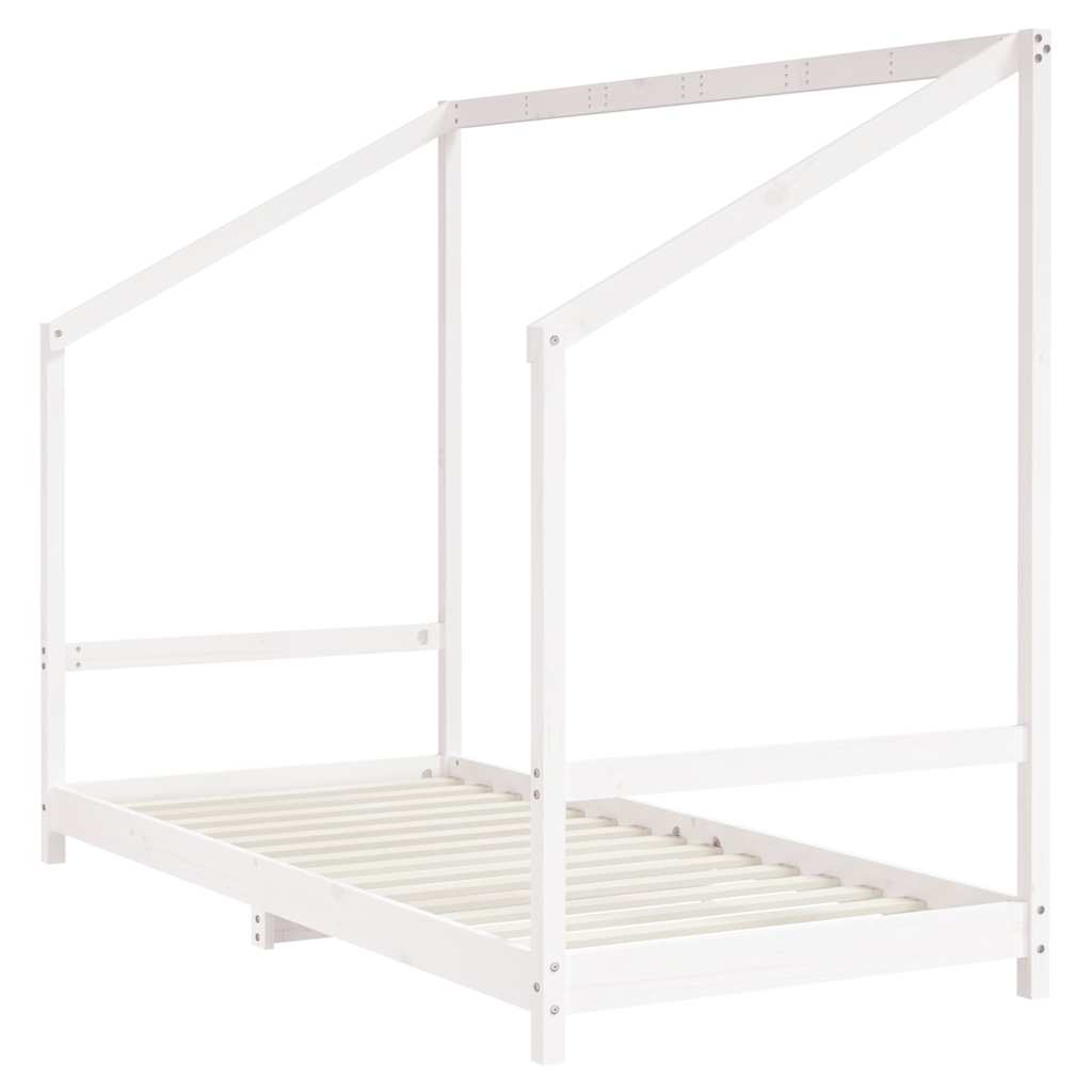 vidaXL Kids Bed Frame White 90x190 cm Solid Wood Pine 3