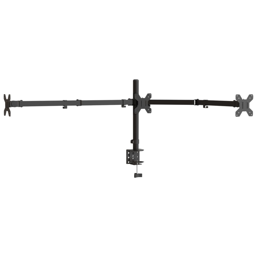 vidaXL Triple Monitor Stand Black Steel VESA 75/100 mm 3