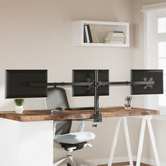 vidaXL Triple Monitor Stand Black Steel VESA 75/100 mm 4
