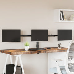 vidaXL Triple Monitor Stand Black Steel VESA 75/100 mm 1
