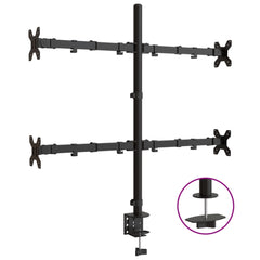 vidaXL Monitor Mount Black Steel VESA 75/100 mm 2