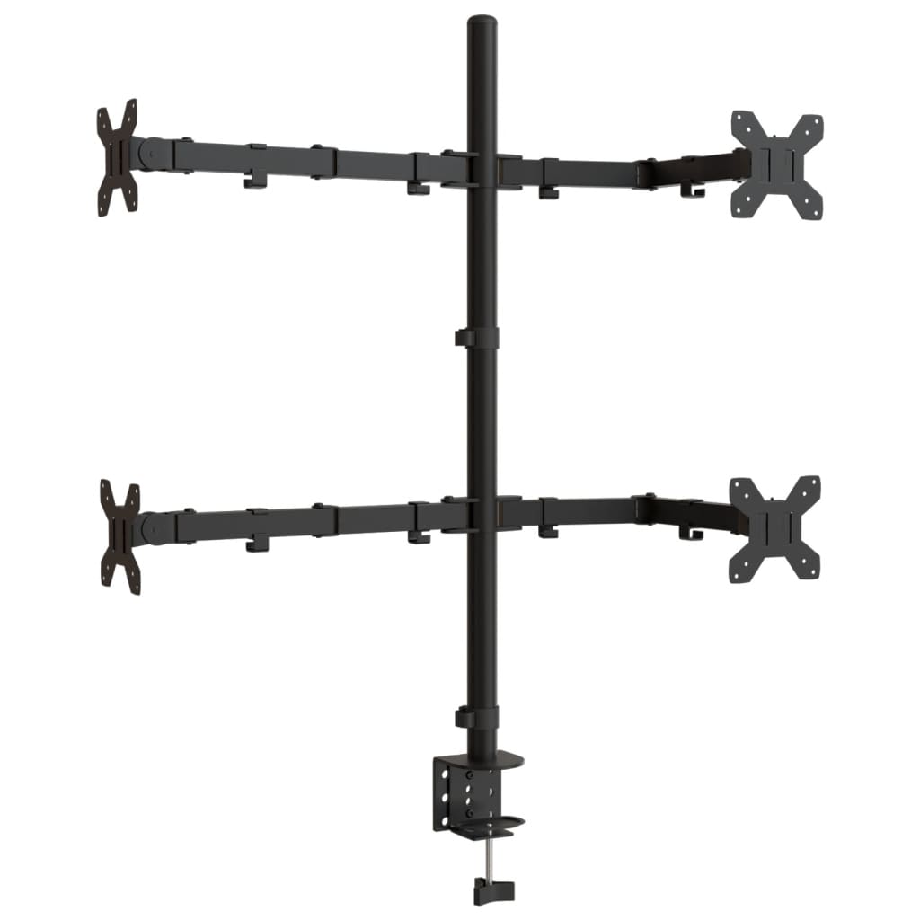 vidaXL Monitor Mount Black Steel VESA 75/100 mm 3