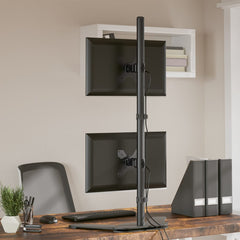 vidaXL Dual Monitor Stand Black Steel VESA 75/100 mm 3