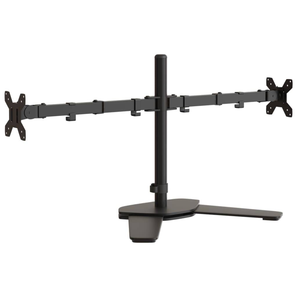 vidaXL Dual Monitor Stand Black Steel VESA 75/100 mm 2