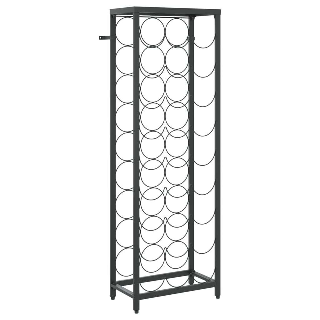 vidaXL Wine Rack for 27 Bottles Black 34x18x100 cm Wrought Iron 2