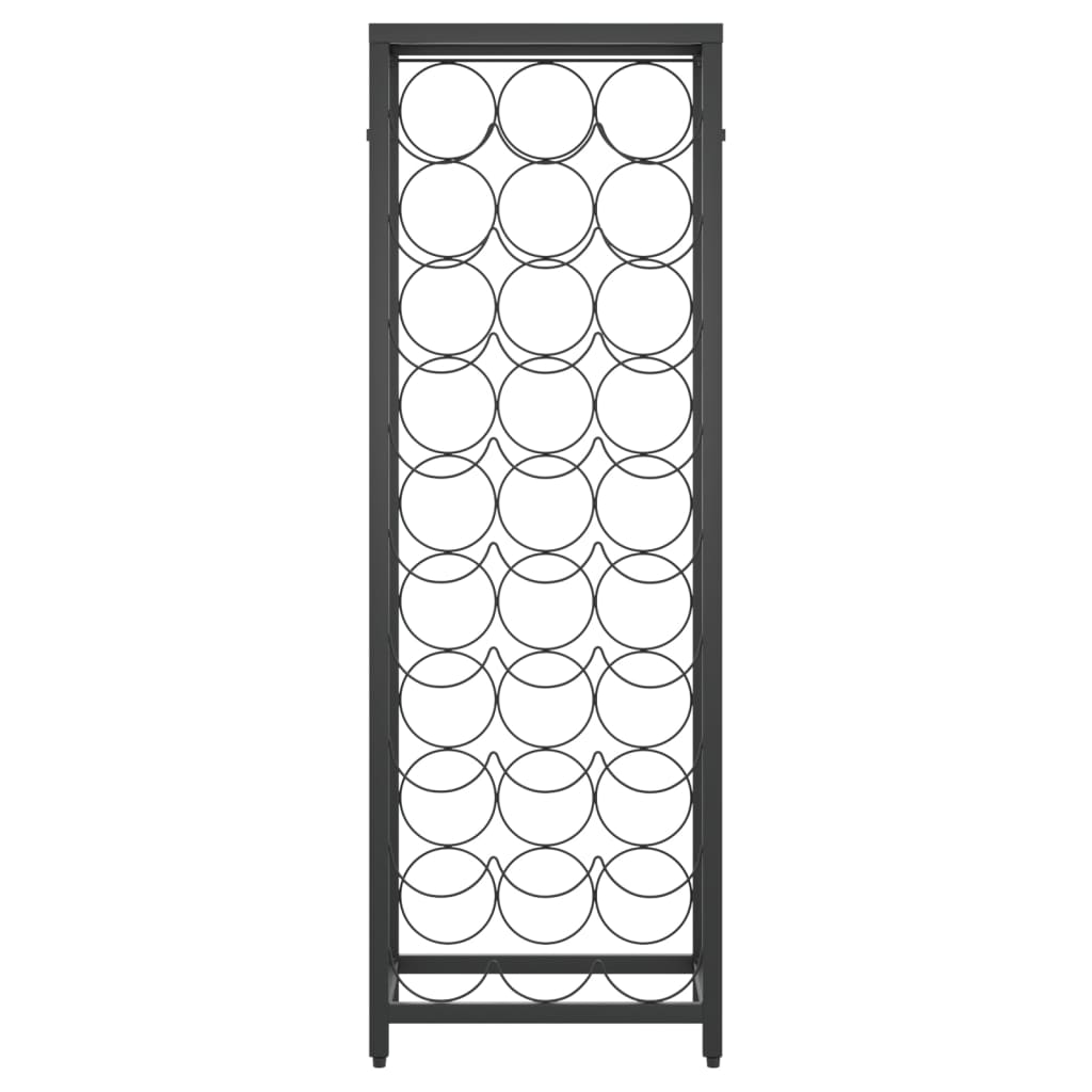 vidaXL Wine Rack for 27 Bottles Black 34x18x100 cm Wrought Iron 3