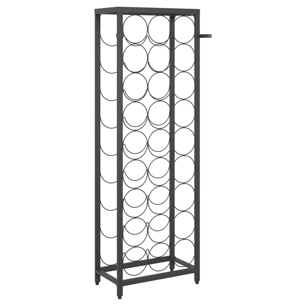 vidaXL Wine Rack for 27 Bottles Black 34x18x100 cm Wrought Iron 5