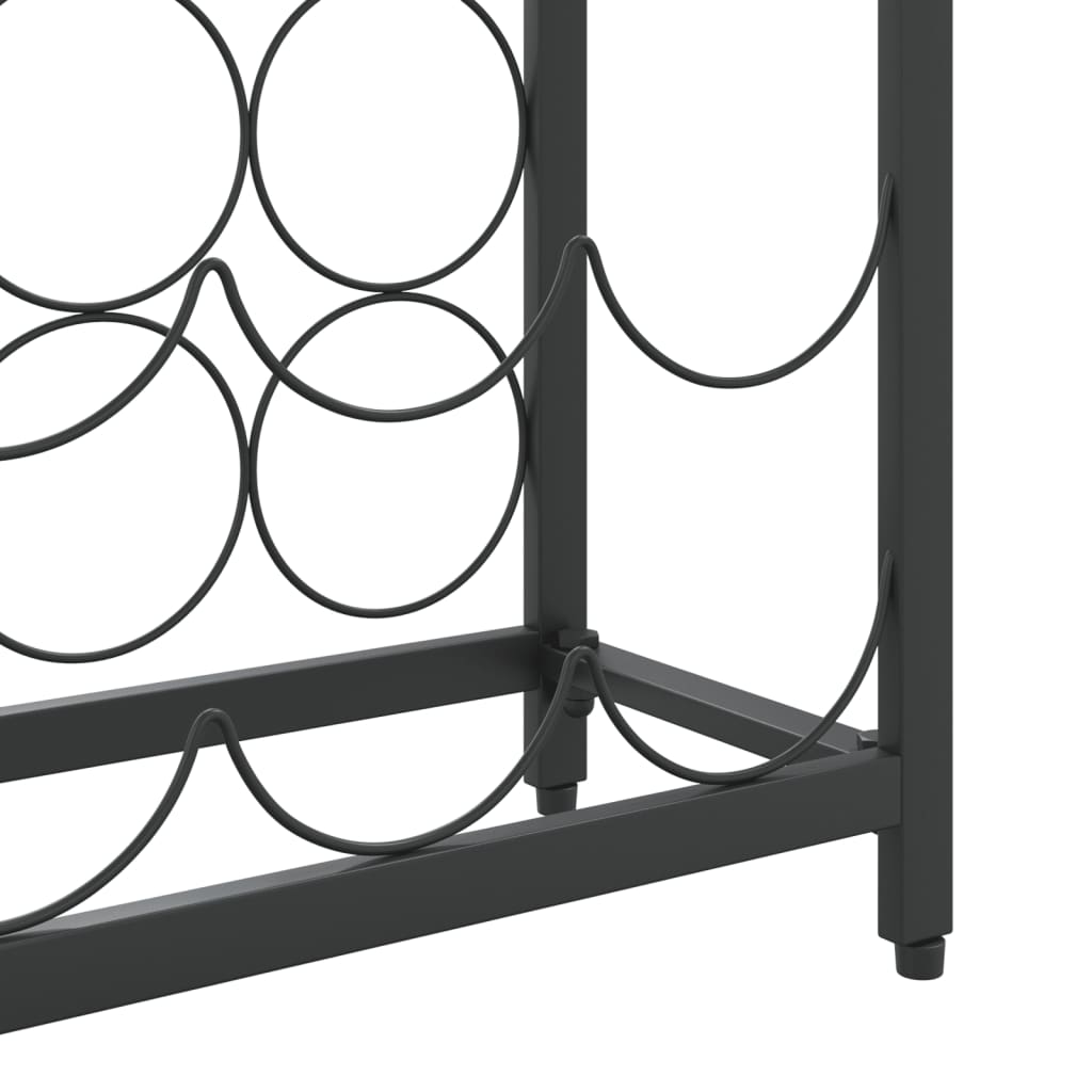 vidaXL Wine Rack for 27 Bottles Black 34x18x100 cm Wrought Iron 6