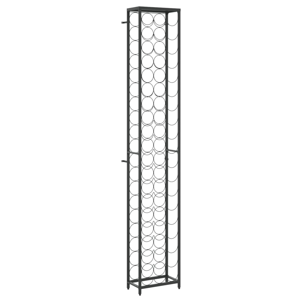 vidaXL Wine Rack for 57 Bottles Black 34x18x200 cm Wrought Iron 2