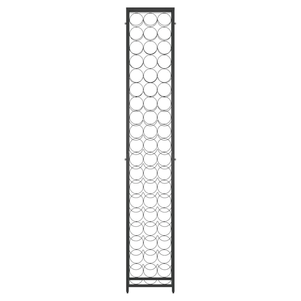 vidaXL Wine Rack for 57 Bottles Black 34x18x200 cm Wrought Iron 3
