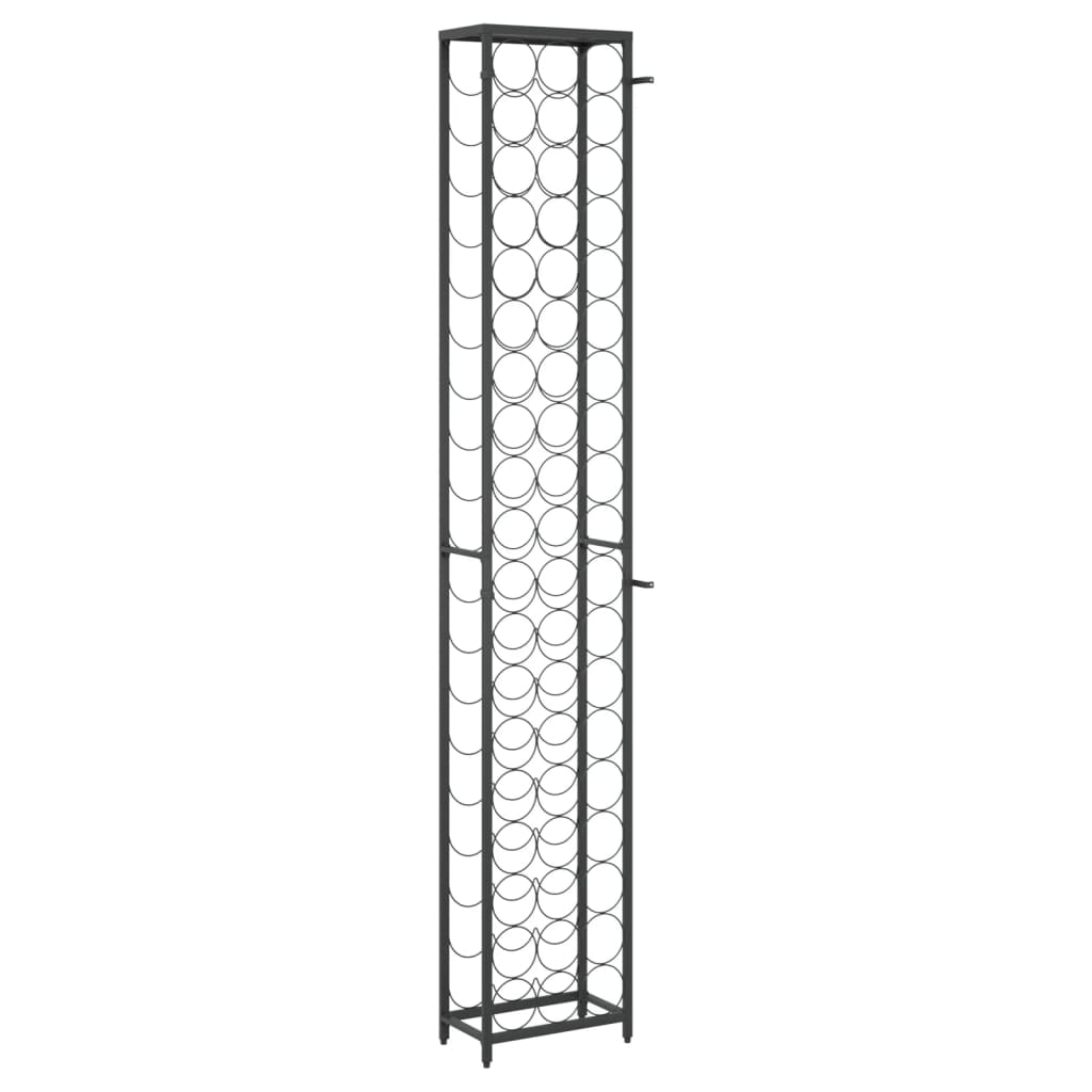 vidaXL Wine Rack for 57 Bottles Black 34x18x200 cm Wrought Iron 5