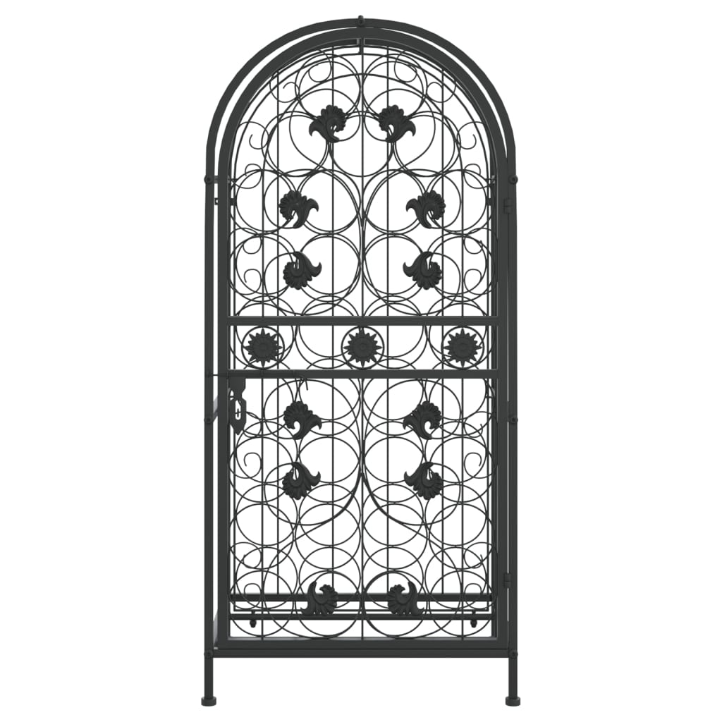 vidaXL Wine Rack for 33 Bottles Black 45x36x100 cm Wrought Iron 3