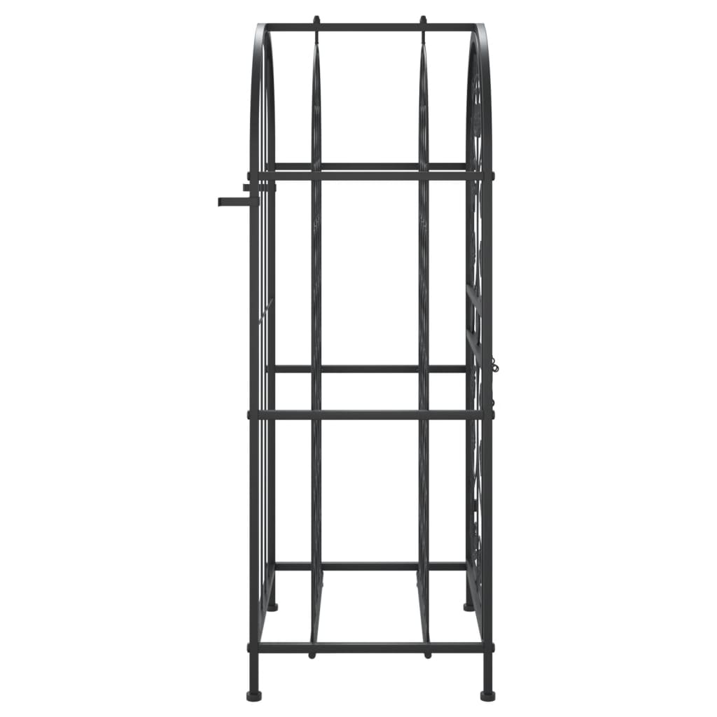 vidaXL Wine Rack for 33 Bottles Black 45x36x100 cm Wrought Iron 4