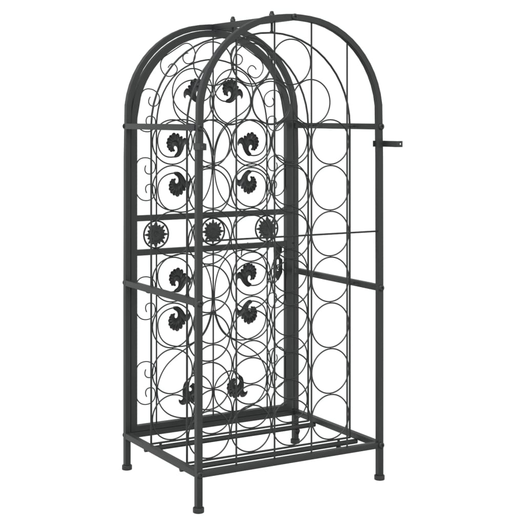 vidaXL Wine Rack for 33 Bottles Black 45x36x100 cm Wrought Iron 5