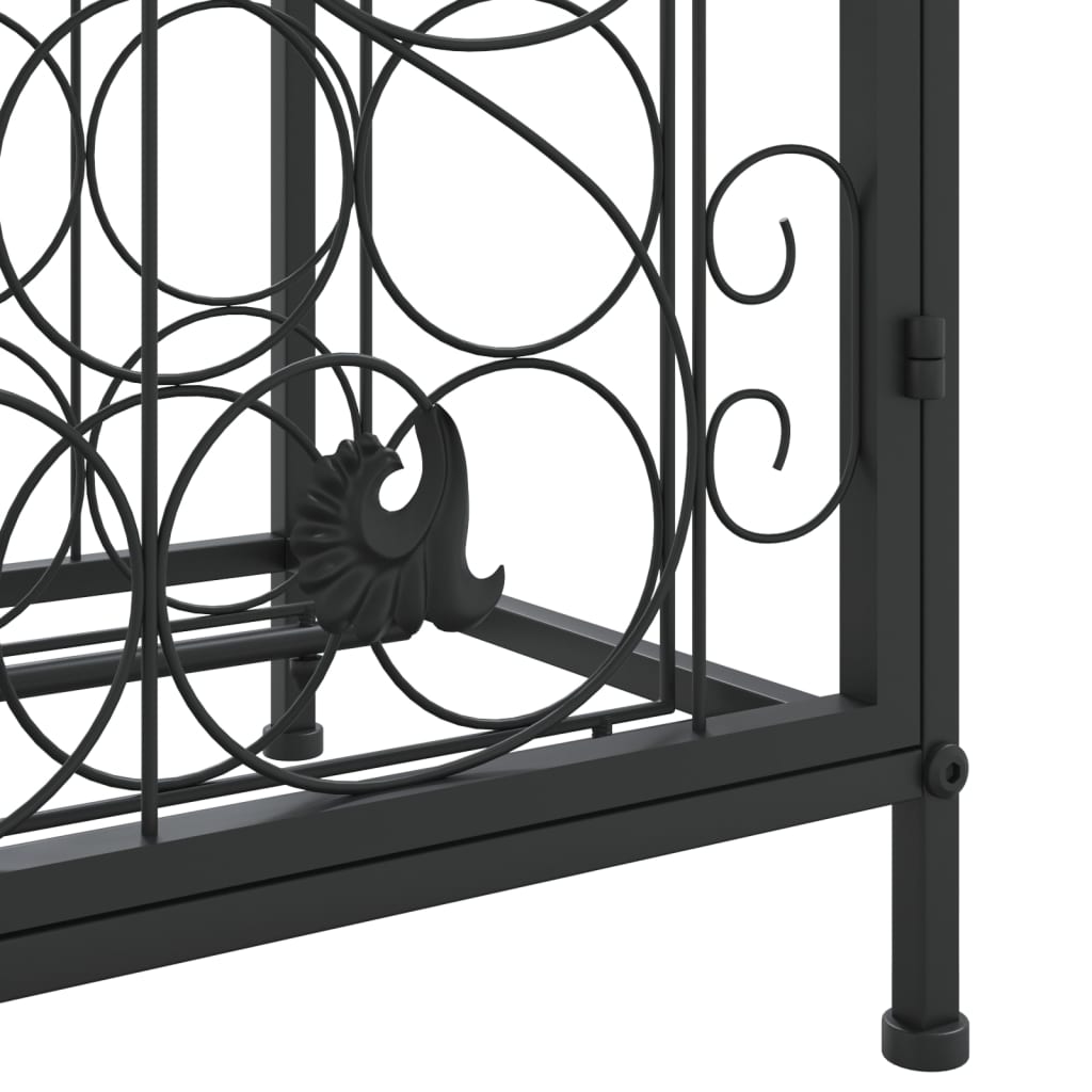 vidaXL Wine Rack for 33 Bottles Black 45x36x100 cm Wrought Iron 6