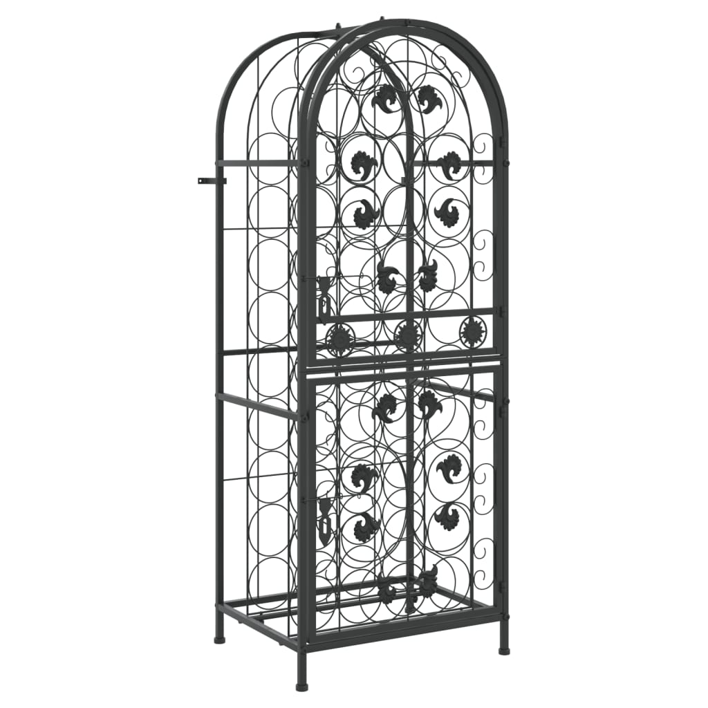vidaXL Wine Rack for 41 Bottles Black 45x36x120 cm Wrought Iron 2