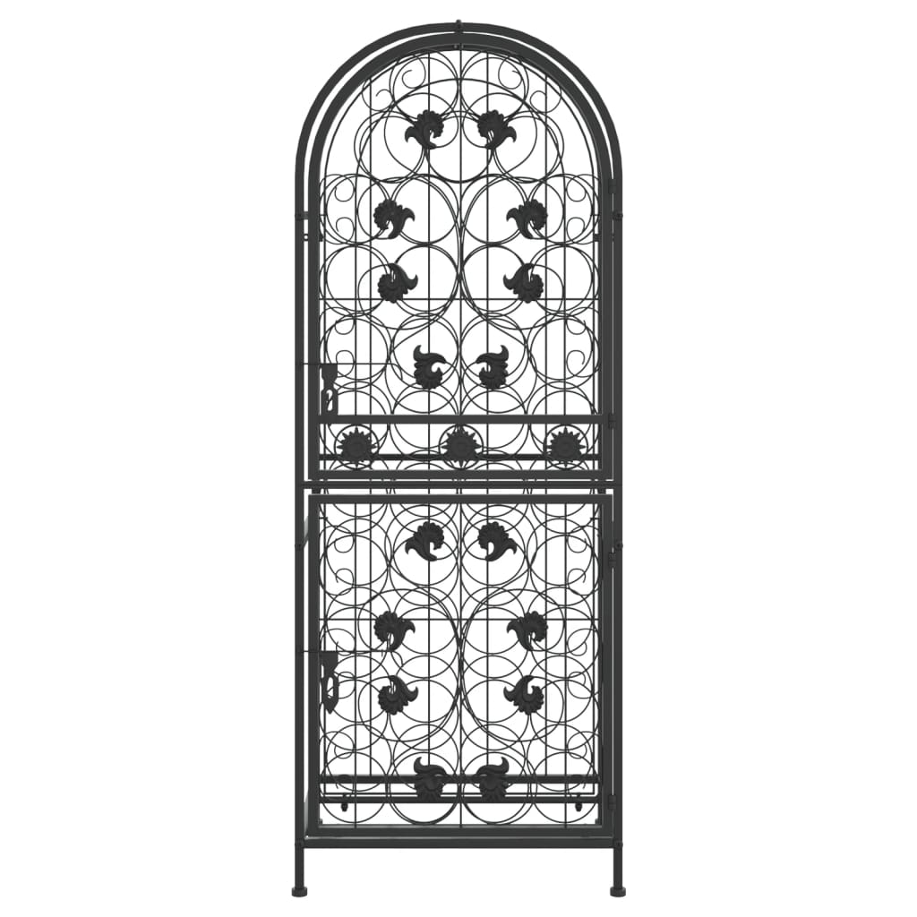 vidaXL Wine Rack for 41 Bottles Black 45x36x120 cm Wrought Iron 3