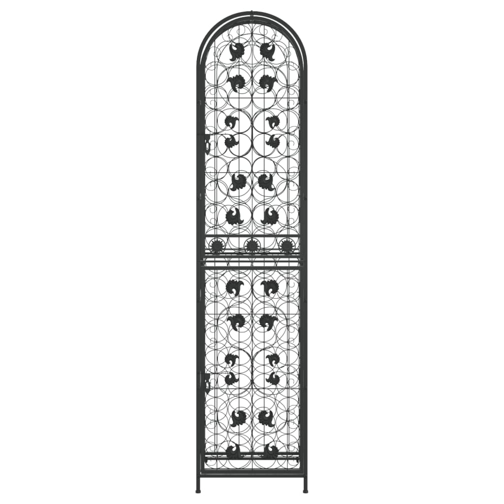 vidaXL Wine Rack for 73 Bottles Black 45x36x200 cm Wrought Iron 3